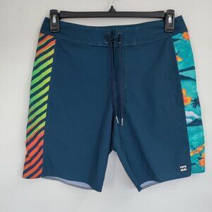 Billabong Recycler DBAH Pro Colorblock Hi-Rise Swim Trunks Board Shorts 30 Men